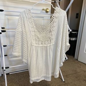 White flowy top